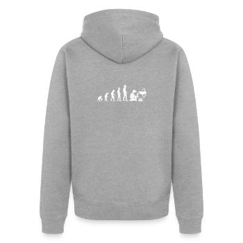 Evolution Klempner Humor Klempner Mann lustig - Unisex Premium Bio Zip Hoodie - Grau meliert - Hinten - Nico (187cm)