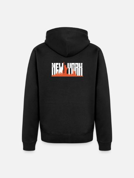 New York - Unisex Premium Organic Zip Hoodie - black