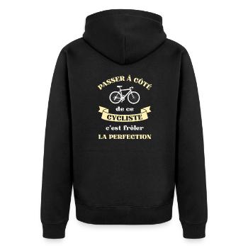 cycliste perfection humour velo homme cyclisme - Veste à capuche bio Premium Unisexe - noir - Dos - Nico (187cm)