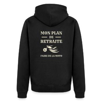 plan retraite moto humour motard humoristique - Veste à capuche bio Premium Unisexe - noir - Dos - Nico (187cm)