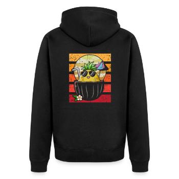 Ananas - Veste à capuche bio Premium Unisexe - noir - Dos - Nico (187cm)