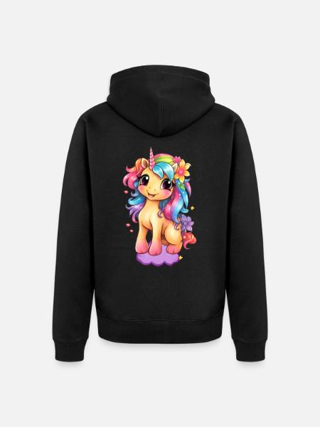 Cute unicorn - Unisex Premium Organic Zip Hoodie - black