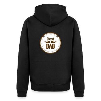Meilleur papa papa papa papa papa papa papa - Veste à capuche bio Premium Unisexe - noir - Dos - Nico (187cm)