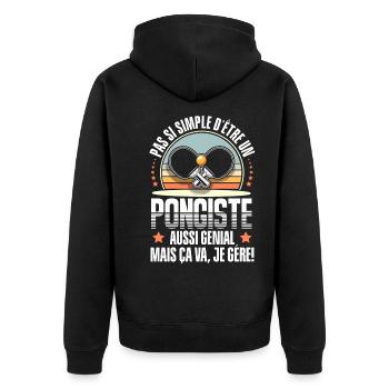 Table tennis - Unisex Premium Organic Zip Hoodie - black - Back - Nico (187cm)