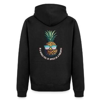 Pineapple Pineapple Cool Sunglasses Gift - Unisex Premium Organic Zip Hoodie - black - Back - Nico (187cm)