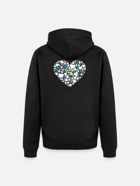 MULTI CŒURS DANS UN CŒUR - Veste à capuche bio Premium Unisexe - noir