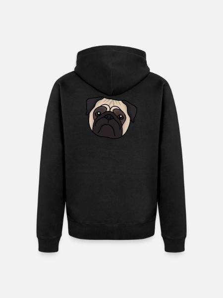 Mops - Veste à capuche bio Premium Unisexe - noir