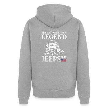 Jeeps Légende - Veste à capuche bio Premium Unisexe - gris chiné - Dos - Nico (187cm)