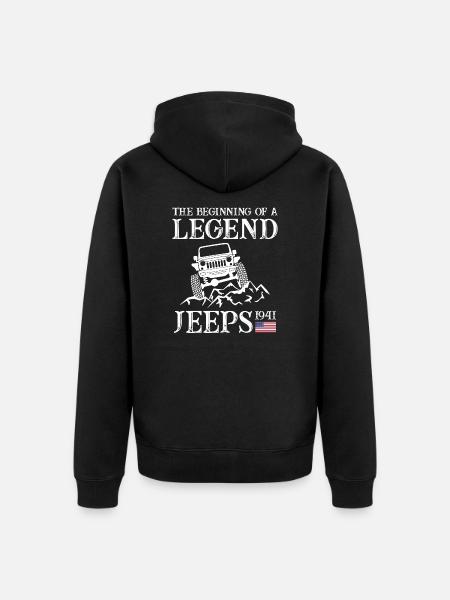Jeeps Legend - Unisex Premium Organic Zip Hoodie - black