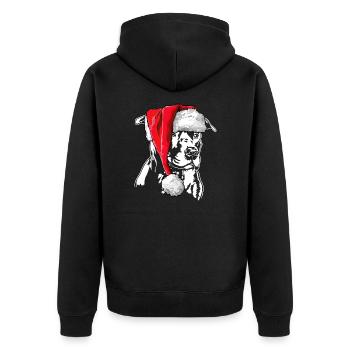 Noël du Père Noël American Staffordshire Terrier - Veste à capuche bio Premium Unisexe - noir - Dos - Nico (187cm)