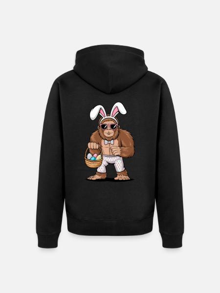 Bigfoot Easter - Unisex Premium Organic Zip Hoodie - black