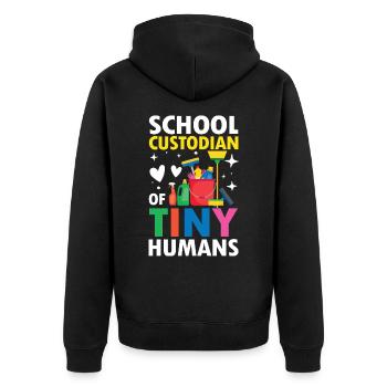 School Custodian Of Tiny Humans für Hausmeister - Unisex Premium Bio Zip Hoodie - Schwarz - Hinten - Nico (187cm)