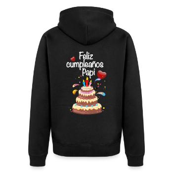Happy Birthday Daddy Party for Dad - Unisex Premium Organic Zip Hoodie - black - Back - Nico (187cm)