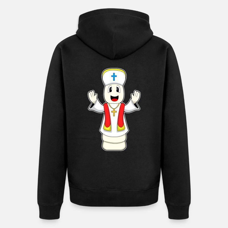 Chess Piece Bishop Chess - Unisex Premium Organic Zip Hoodie - black
