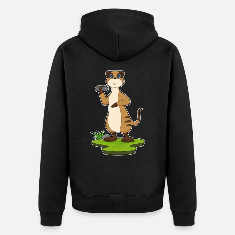 Suricate Haltère de musculation - Veste à capuche bio Premium Unisexe - noir