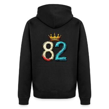 82 Nombre Couronne - Veste à capuche bio Premium Unisexe - noir - Dos - Nico (187cm)