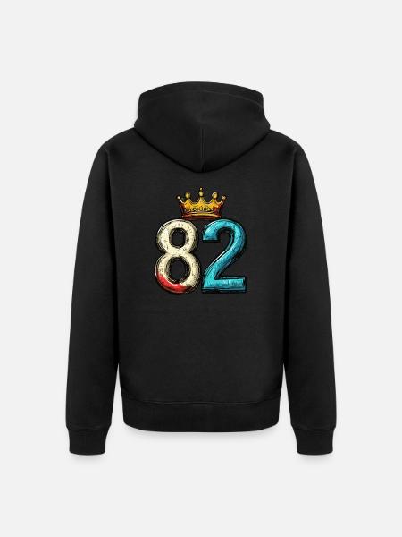 82 Number Krone - Unisex Premium Organic Zip Hoodie - black