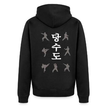 Tangsoodo Technique Shirt - Unisex Premium Organic Zip Hoodie - black - Back - Nico (187cm)
