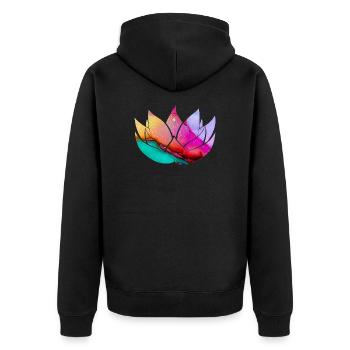 fleur de lotus - Veste à capuche bio Premium Unisexe - noir - Dos - Nico (187cm)