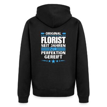 Fleuriste mûri à la perfection - Veste à capuche bio Premium Unisexe - noir - Dos - Nico (187cm)