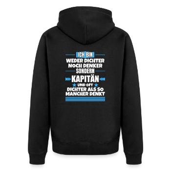 Ni poète ni penseur, mais capitaine - Veste à capuche bio Premium Unisexe - noir - Dos - Nico (187cm)