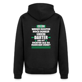 Ni poète ni penseur, mais dard - Veste à capuche bio Premium Unisexe - noir - Dos - Nico (187cm)