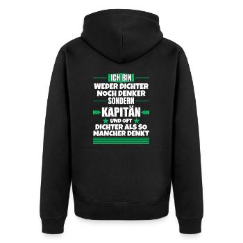 Ni poète ni penseur, mais capitaine - Veste à capuche bio Premium Unisexe - noir - Dos - Nico (187cm)