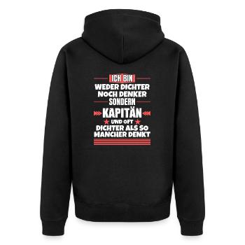 Ni poète ni penseur, mais capitaine - Veste à capuche bio Premium Unisexe - noir - Dos - Nico (187cm)