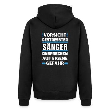 Ne parlez pas à un chanteur stressé ! - Veste à capuche bio Premium Unisexe - noir - Dos - Nico (187cm)