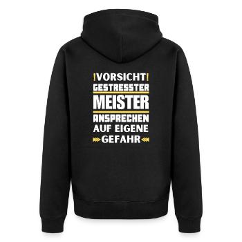 Ne parlez pas à un maître stressé ! - Veste à capuche bio Premium Unisexe - noir - Dos - Nico (187cm)