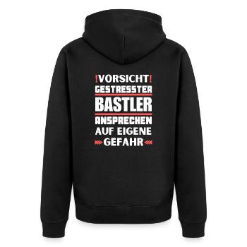 Ne parlez pas à des amateurs stressés ! - Veste à capuche bio Premium Unisexe - noir - Dos - Nico (187cm)