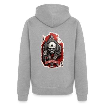 As de pique - Veste à capuche bio Premium Unisexe - gris chiné - Dos - Nico (187cm)