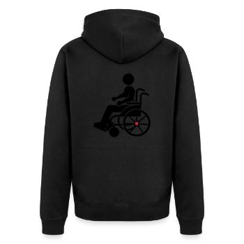 Fauteuil roulant restreint - Veste à capuche bio Premium Unisexe - noir - Dos - Nico (187cm)