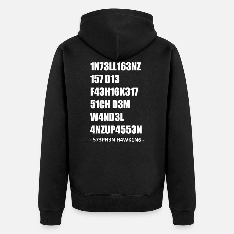 Intelligenz 1337 LEET [white] - Unisex Premium Bio Zip Hoodie - Schwarz