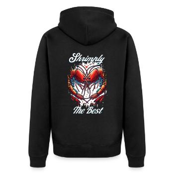 Crevettes, le meilleur jeu de mots - Veste à capuche bio Premium Unisexe - noir - Dos - Nico (187cm)
