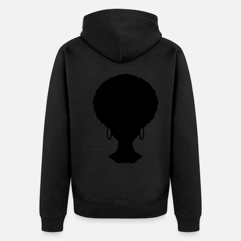 Coiffure Afro Look - Veste à capuche bio Premium Unisexe - noir