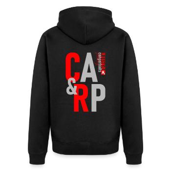 Karpfen-König: Das Perfekte Geschenk für Angelfans - Unisex Premium Bio Zip Hoodie - Schwarz - Hinten - Nico (187cm)