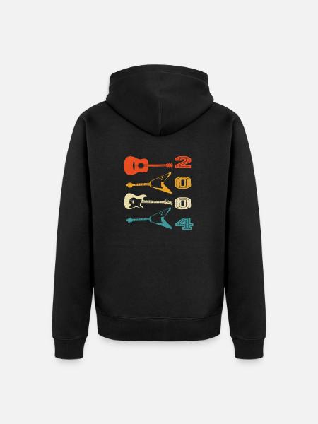2004 Vintage Born Guitarist Guitar Birthday - Unisex Premium Organic Zip Hoodie - black