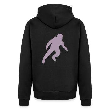 Floating Astronaut Silhouette Weightlessness - Unisex Premium Organic Zip Hoodie - black - Back - Nico (187cm)