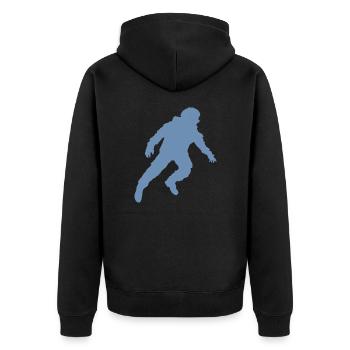 Floating Astronaut Silhouette Weightlessness - Unisex Premium Organic Zip Hoodie - black - Back - Nico (187cm)