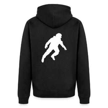Floating Astronaut Silhouette Weightlessness - Unisex Premium Organic Zip Hoodie - black - Back - Nico (187cm)
