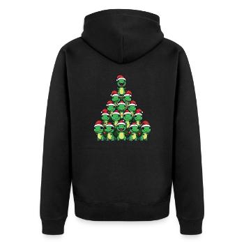 Dinosaure de Noël - T-Rex fête sous le - Veste à capuche bio Premium Unisexe - noir - Dos - Nico (187cm)