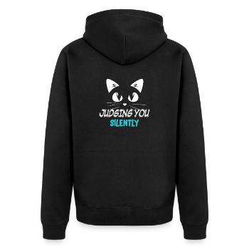 Chat - Je te condamne en silence - Veste à capuche bio Premium Unisexe - noir - Dos - Nico (187cm)