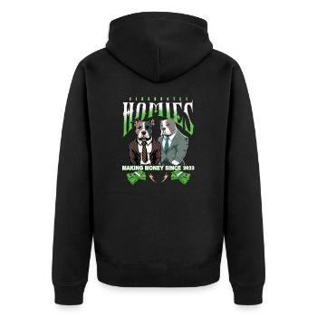 Sidehustle Homies - gagner de l’argent depuis 2023 - Veste à capuche bio Premium Unisexe - noir - Dos - Nico (187cm)