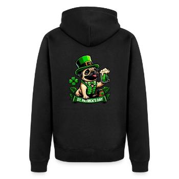 Mignon carlin de dessin animé de la Saint-Patrick avec - Veste à capuche bio Premium Unisexe - noir - Dos - Nico (187cm)