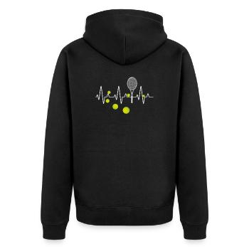 Heartbeat Tennis pour les joueurs de tennis - Veste à capuche bio Premium Unisexe - noir - Dos - Nico (187cm)