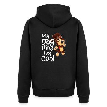 Mon chien pense que je suis cool - Veste à capuche bio Premium Unisexe - noir - Dos - Nico (187cm)