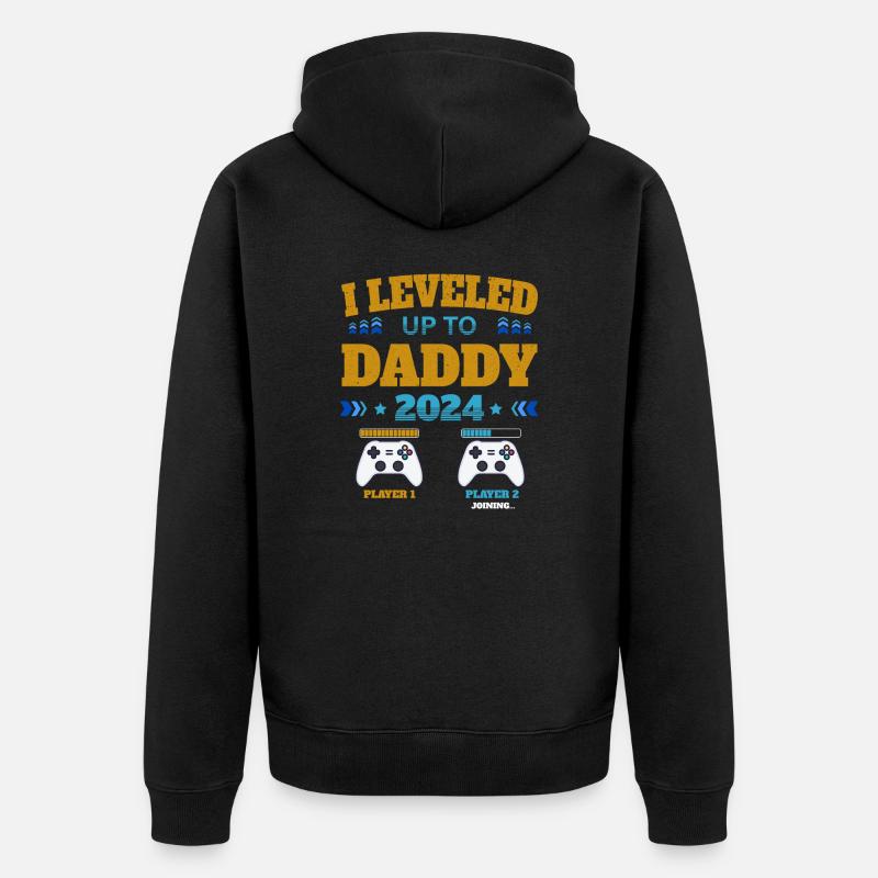 Leveled up à Daddy 2024 - Veste à capuche bio Premium Unisexe - noir