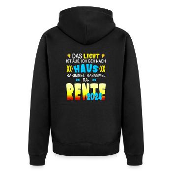Pension 2024 - Children's song St. Martin - Unisex Premium Organic Zip Hoodie - black - Back - Nico (187cm)
