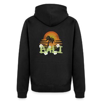 Bali - Indonesien - Unisex Premium Bio Zip Hoodie - Schwarz - Hinten - Nico (187cm)